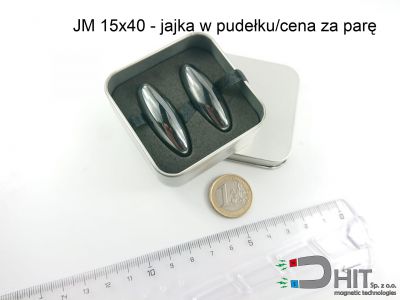 JM 15x40 - jajka w pudełku/cena za parę  - grające neodymowe magnesy hematytowe