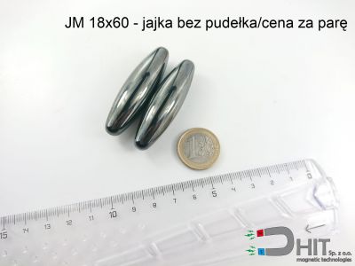JM 18x60 - jajka bez pudełka/cena za parę  - grające magnesy neodymowe hematytowe