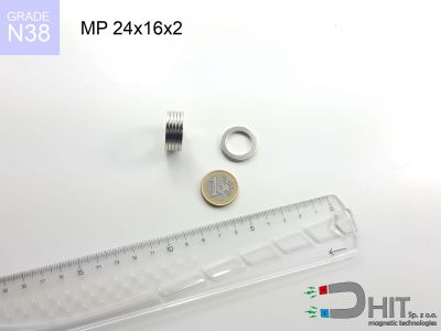 MP 24x16x2 N38 - magnesy w kształcie pierścienia