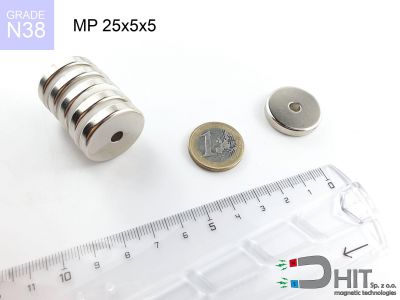 MP 25x5x5 N38 - magnesy neodymowe pierścieniowe