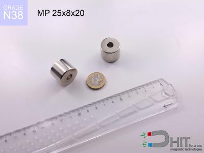 MP 25x8x20 N38 - magnesy neodymowe pierścieniowe