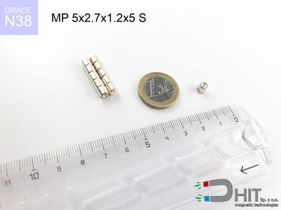 MP 5x2.7/1.2x5 S  N38 - magnesy neodymowe pierścieniowe