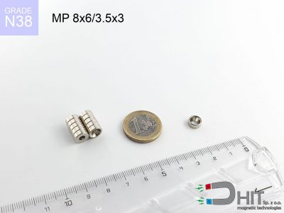 MP 8x6/3.5x3  N38 - magnesy neodymowe pierścieniowe
