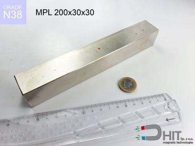 MPL 200x30x30 N38 - magnesy w kształcie sztabki