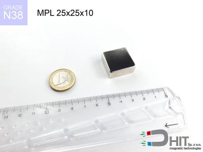 MPL 25x25x10 N38 - magnesy neodymowe płaskie