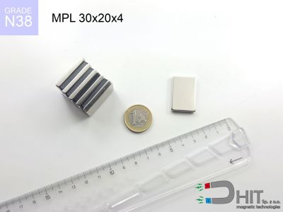 MPL 30x20x4 N38 - neodymowe magnesy płytkowe