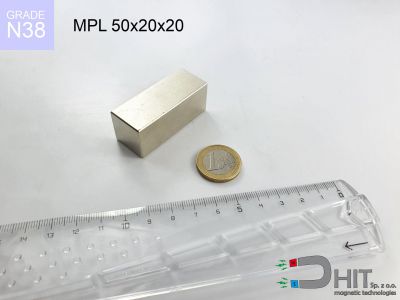MPL 50x20x20 N38 - magnesy neodymowe płaskie
