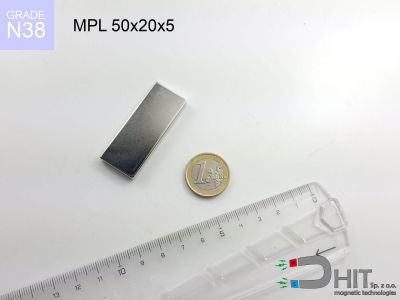MPL 50x20x5 N38 - magnesy neodymowe płaskie