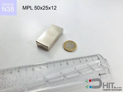 MPL 50x25x12 N38 - magnesy neodymowe płytkowe