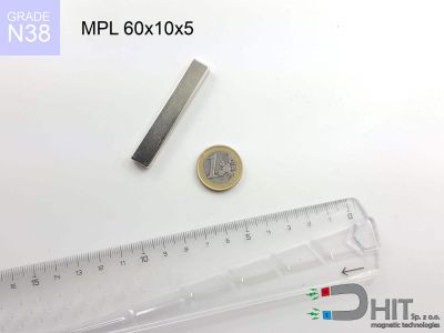 MPL 60x10x5 N38 - magnesy w kształcie sztabki