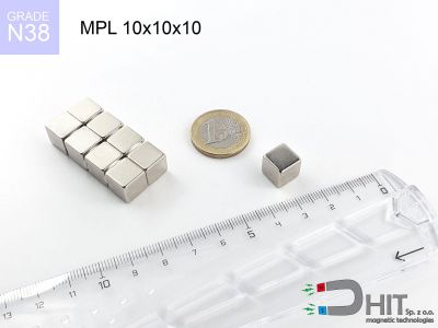 MPL 10x10x10 N38 - magnesy neodymowe płaskie