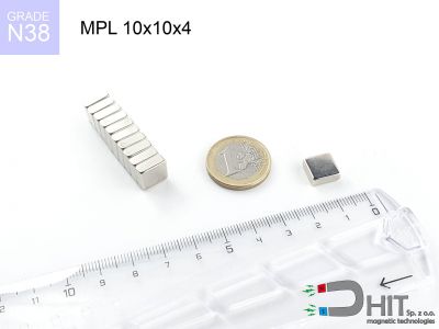 MPL 10x10x4 N38 - neodymowe magnesy płytkowe
