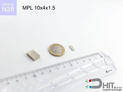 MPL 10x4x1.5 N38 - magnesy neodymowe płytkowe