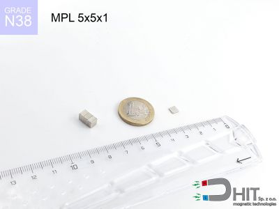MPL 5x5x1 N38 - magnesy neodymowe płaskie
