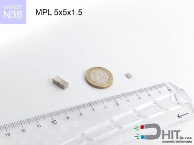 MPL 5x5x1.5 N38 - magnesy neodymowe płaskie