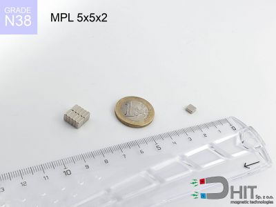 MPL 5x5x2 N38 - magnesy neodymowe płytkowe