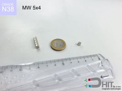 MW 5x4 N38 - neodymowe magnesy walcowe