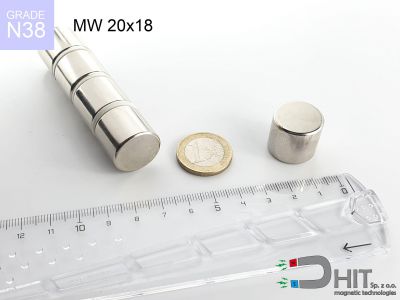 MW 20x18 N38 - magnesy neodymowe walcowe
