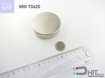 MW 70x20 N38 magnes walcowy