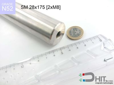 SM 28x175 [2xM8] [N52] - separator magnetyczny