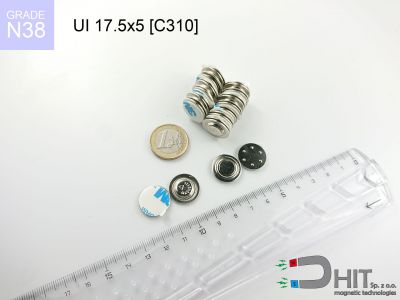 UI 17.5x5 [C310] N38 - zatrzaski magnetyczne do identyfikatorów