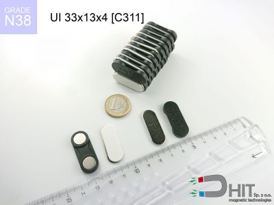 UI 33x13x4 [C311] N38 - zatrzaski magnetyczne do identyfikatorów