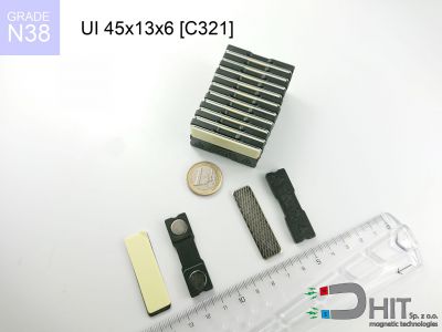 UI 45x13x6 [C321] N38 - magnetyczne zaciski do identyfikatorów