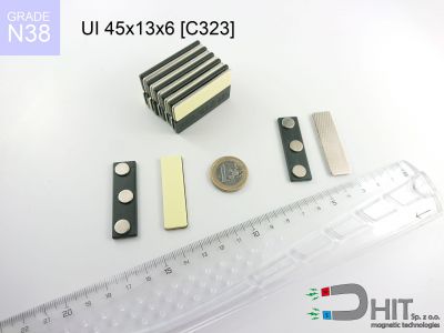 UI 45x13x6 [C323] N38 - magnetyczne mocowania do identyfikatorów