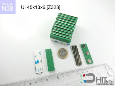 UI 45x13x6 [Z323] N38 - zaciski magnetyczne do identyfikatorów
