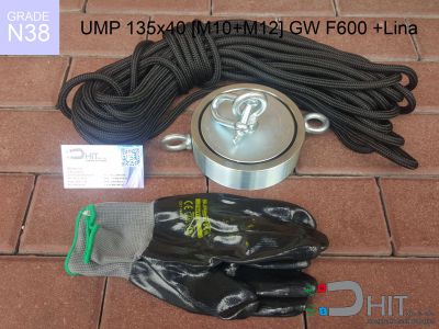 UMP 135x40 [M10+M12] GW F600 Lina N38 - neodymowe magnesy dla poszukiwaczy