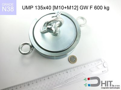 UMP 135x40 [M10+M12] GW F 600 kg  - neodymowe magnesy dla poszukiwaczy