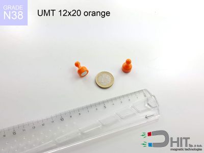 UMT 12x20 orange N38 - uchwyty magnetyczne na tablice