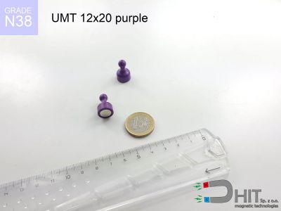 UMT 12x20 purple N38 - magnesy do tablic